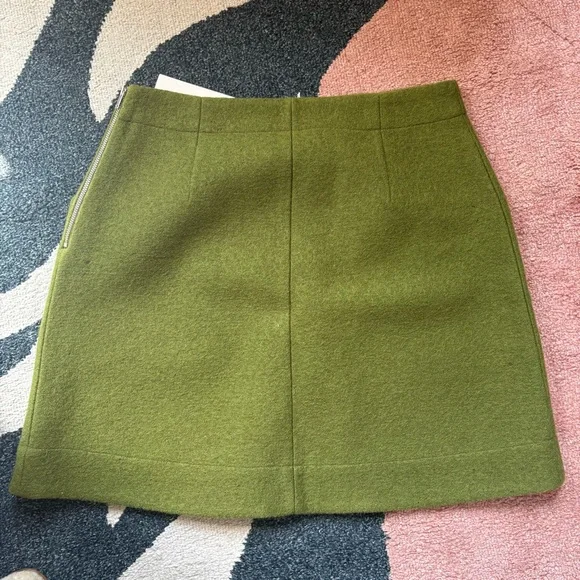 NWT COS Olive Green Wool Mini Skirt with Pockets - Picture 2 of 3